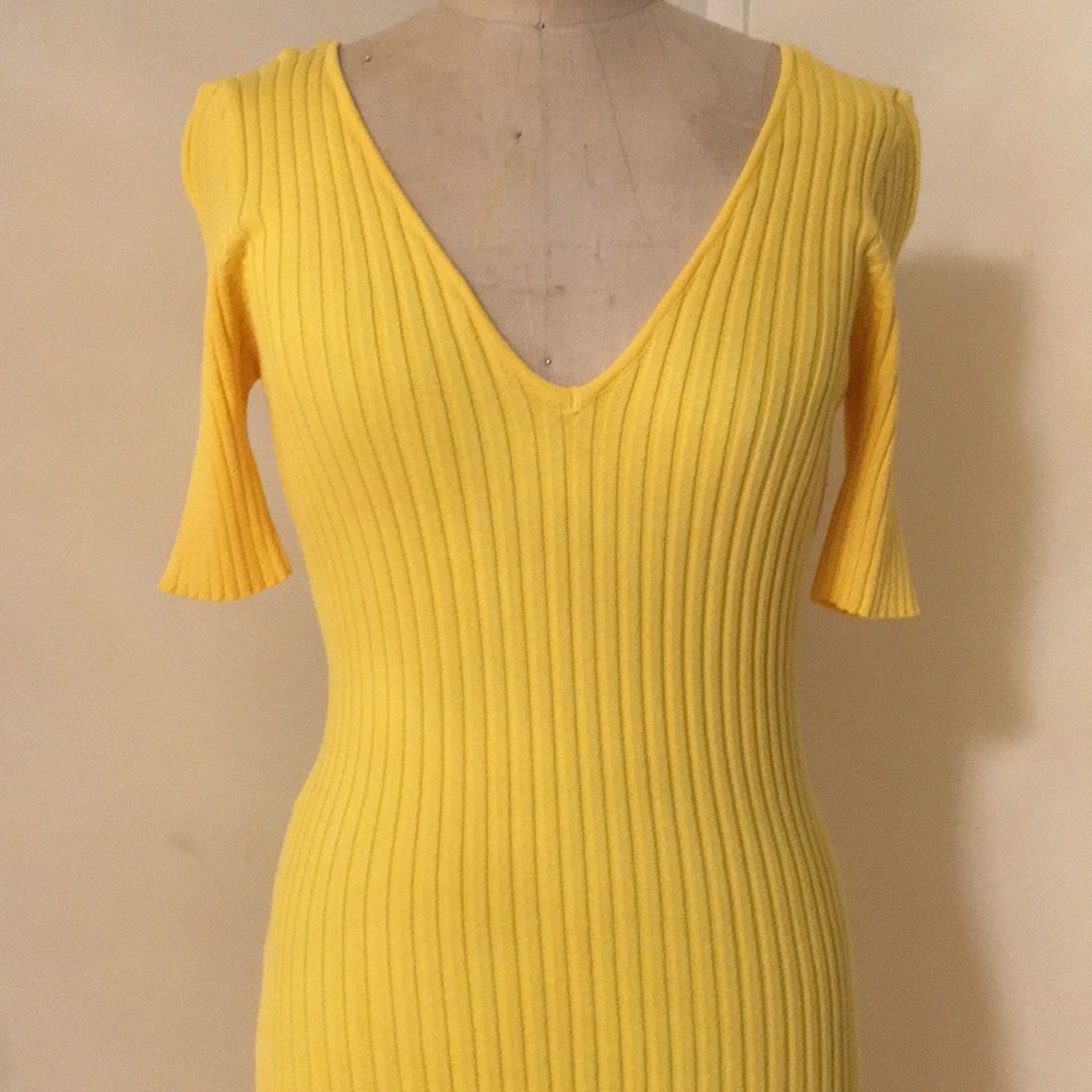 Yellow midi dress